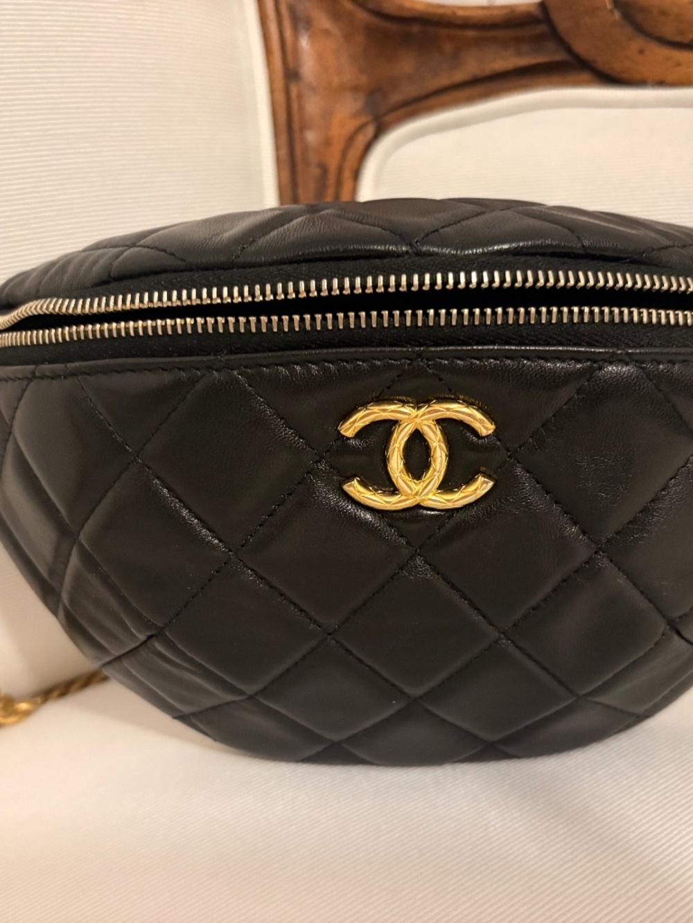 Chanel quilted lambskin waist bag
